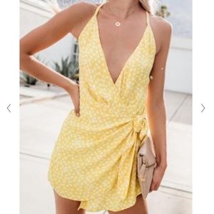 Skylar + madison yellow floral print romper